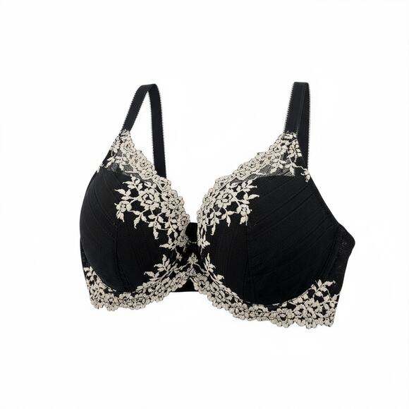 Wacoal Bra Size 34D Black Floral Adjustable Lace Underwire - Picture 1 of 8